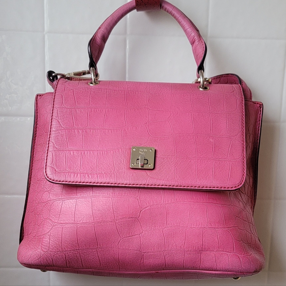 MCM CROC EMBOSSED 2 WAY CROSSBODY